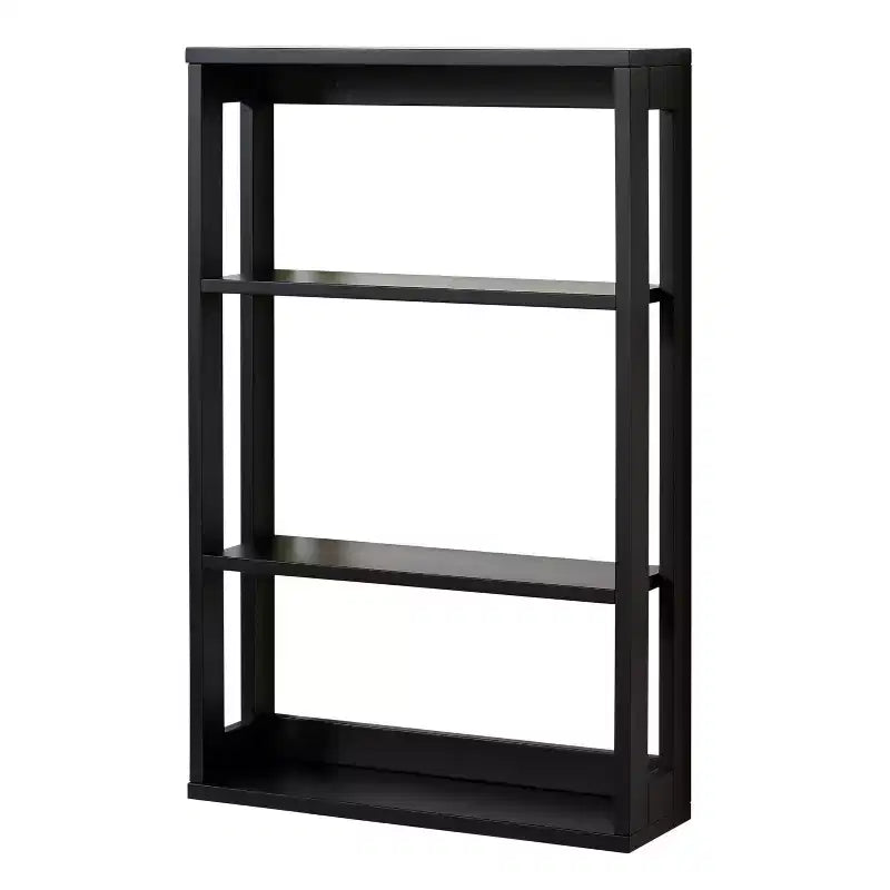 4-Tier Wall-Mounted Storage Shelf – Matte Black, Engineered Wood