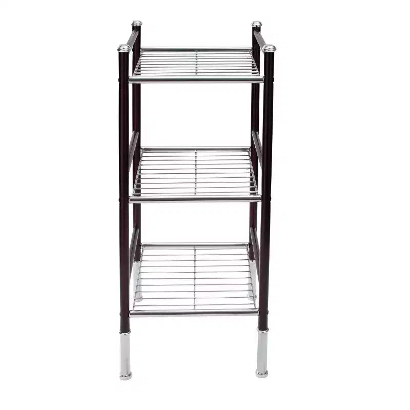 3-Tier Freestanding Metal Wire Storage Tower – Black