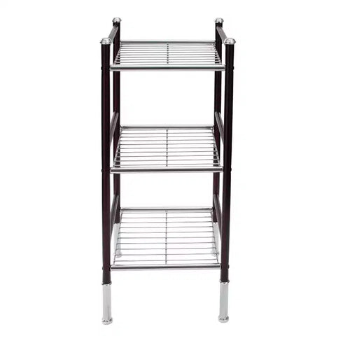 3-Tier Freestanding Metal Wire Storage Tower – Black