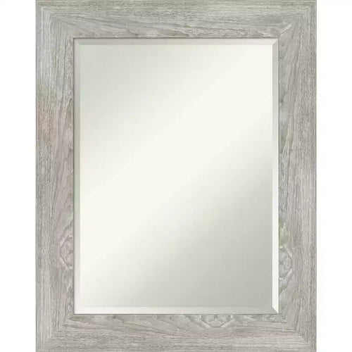 24" x 30" Dove Framed Wall Mirror Graywash - Amanti Art: Modern Rectangle Beveled, Polystyrene Frame, Wall Mount