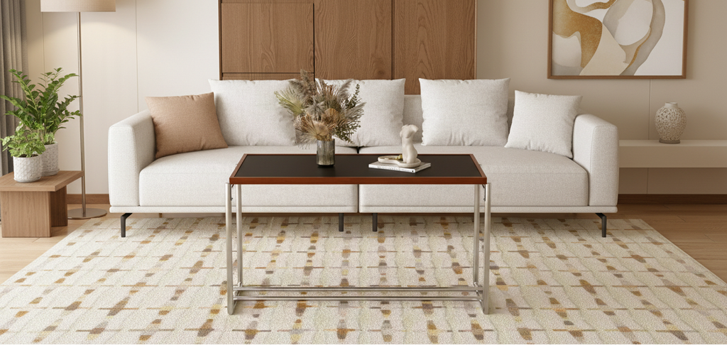 50-Inch Mid-Century Modern Coffee Table – Dual-Height Adjustable, Walnut Top