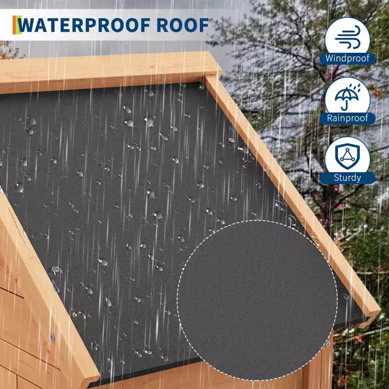 Waterproof Wooden Outdoor Storage Cabinet with Lockable Doors and Adjustable Shelves