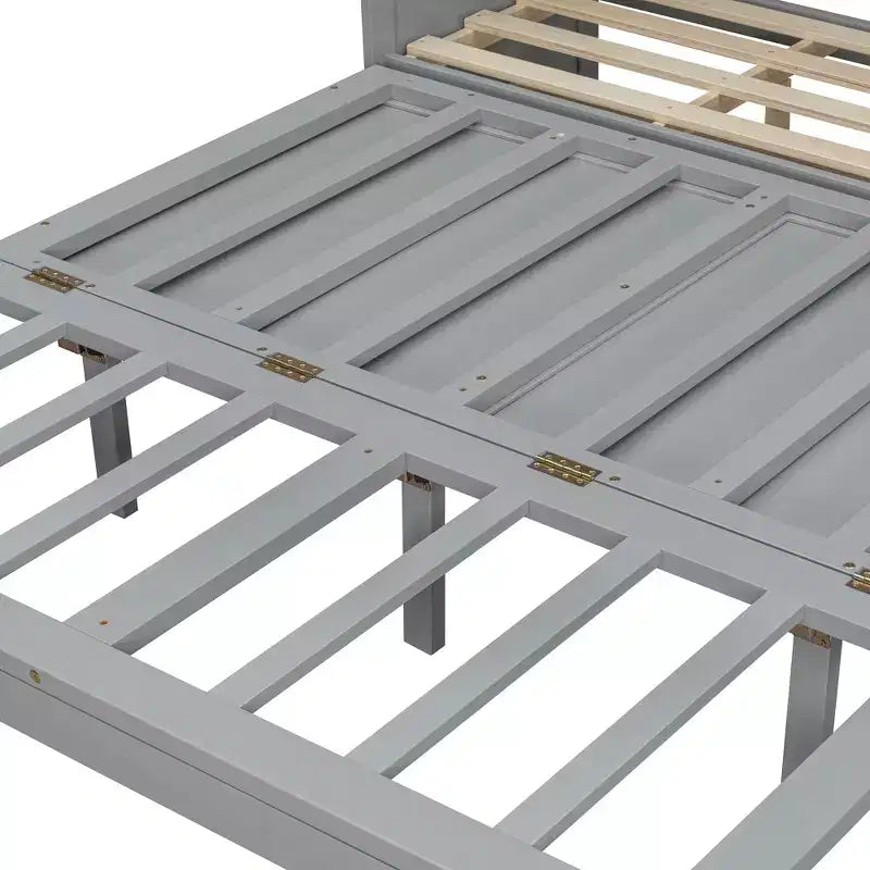 Queen Size Murphy Bed Cabinet with Drawer and Charging Station