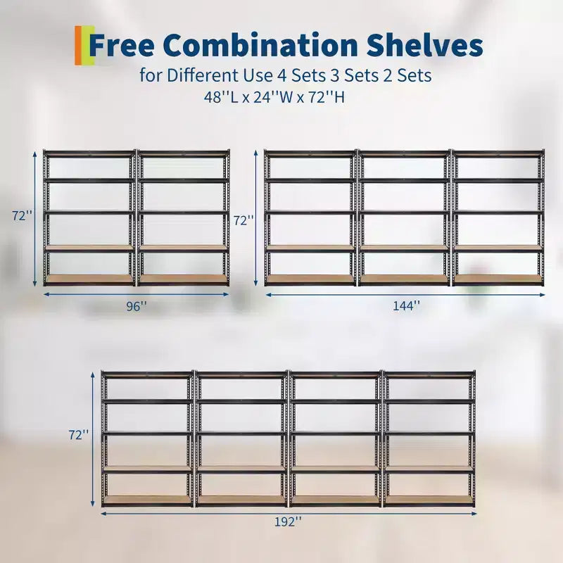 5-Tier Heavy Duty Adjustable Metal Garage Shelving Unit – 2500 lb