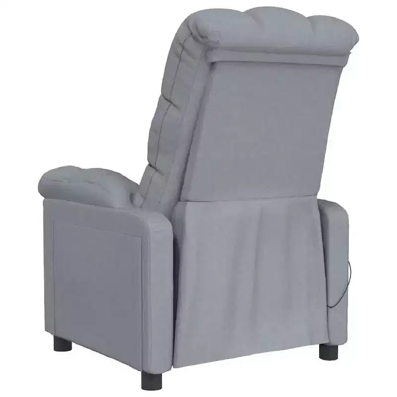 Reclining Massage Chair with Memory Foam Cushion – Light Grey Fabric