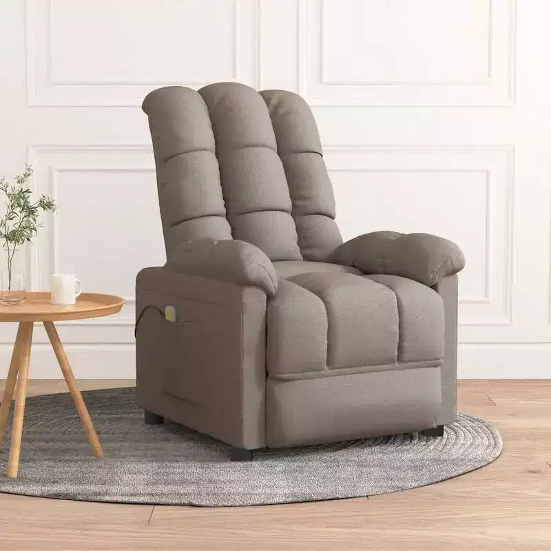 Reclining Massage Chair with Memory Foam Cushion – Light Grey Fabric
