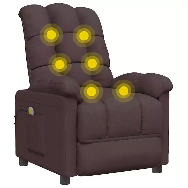 Reclining Massage Chair with Memory Foam Cushion – Light Grey Fabric