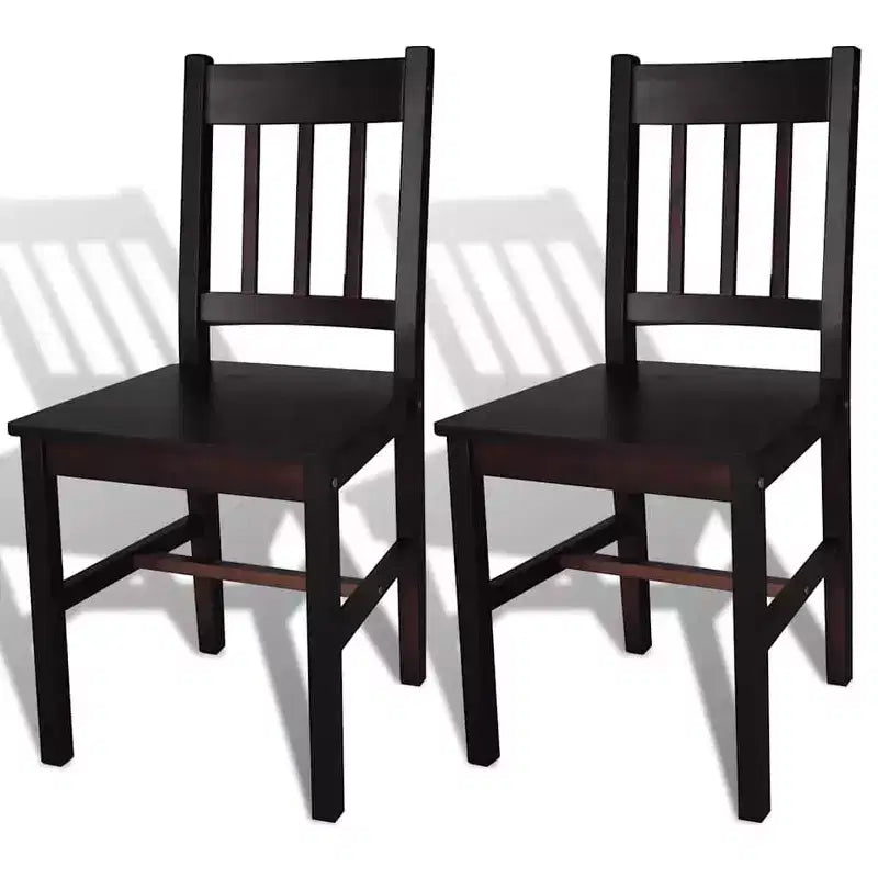 Set of 6 Solid Pine Wood Dining Chairs – White, Armless