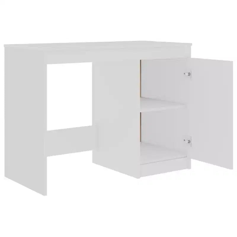 55-Inch White Engineered Wood Desk with Storage Drawer