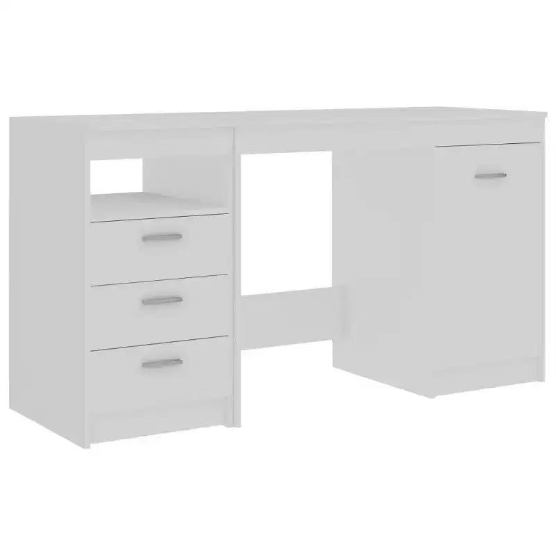 55-Inch White Engineered Wood Desk with Storage Drawer