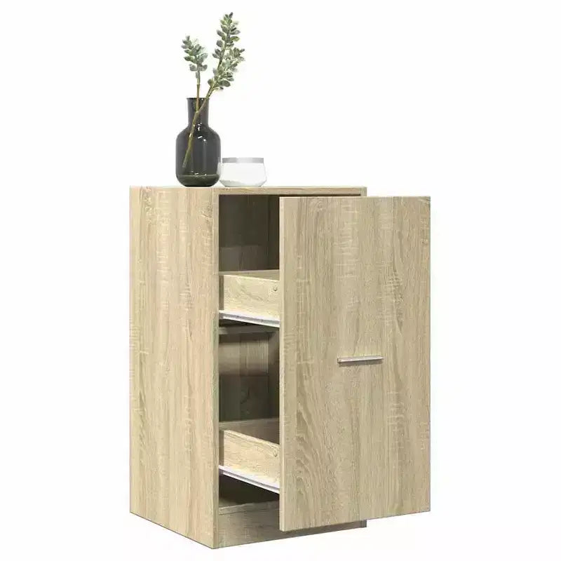 Apothecary Storage Cabinet in Sonoma Oak – Engineered Wood, Medium