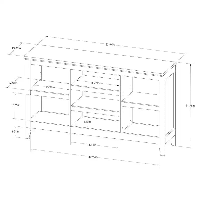 32-Inch Horizontal Bookcase with 4 Adjustable Shelves – Chestnut