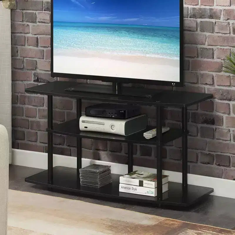 3-Tier Wide TV Stand for TVs up to 43" – MDF with Open Shelves