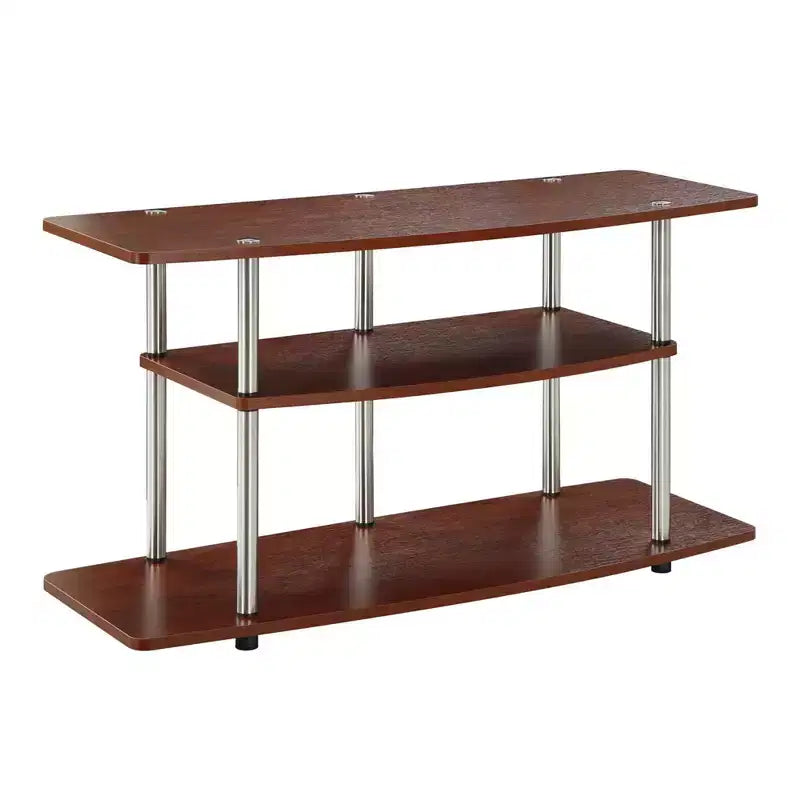 3-Tier Wide TV Stand for TVs up to 43" – MDF with Open Shelves