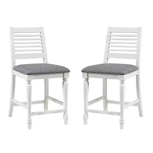 Set of 2 Cambrien Farmhouse Counter Height Barstools with Upholstered Seats - HOMES: Inside + Out