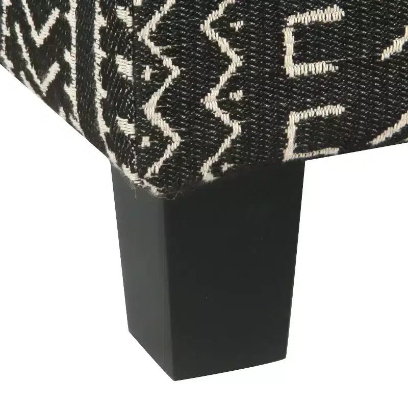 Square Upholstered Storage Ottoman with Lift-Off Top – Onyx