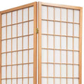 4-Panel Window Pane Shoji Screen Room Divider – Natural, 4 ft Tall