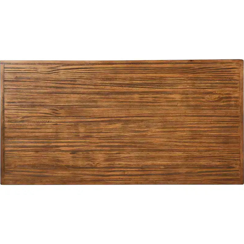 48-Inch Solid Wood and Metal 2-Tier Coffee Table – Rustic Farmhouse