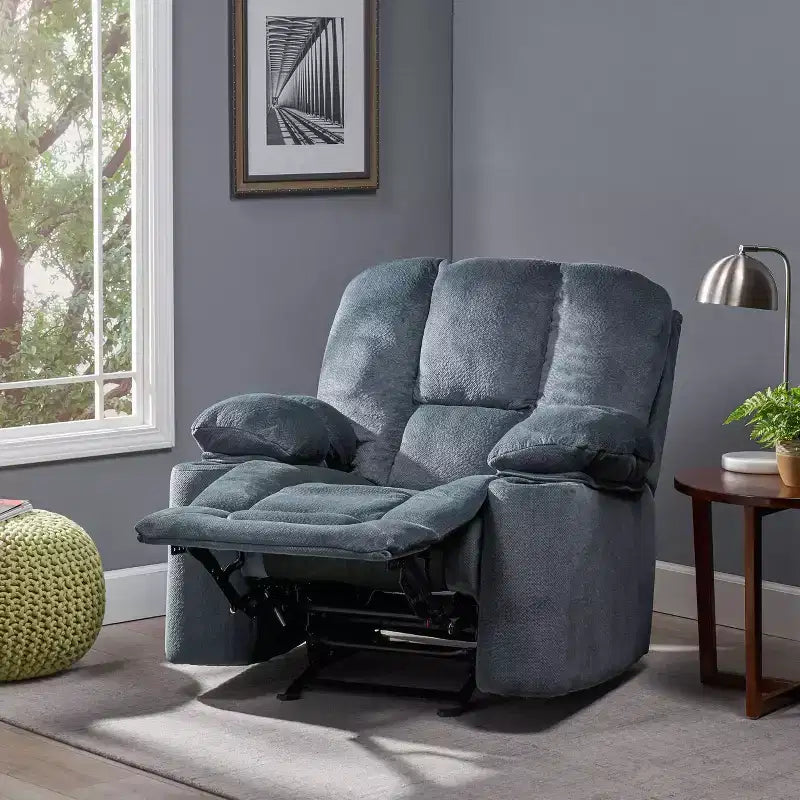 Upholstered Glider Recliner Chair with Cup Holders