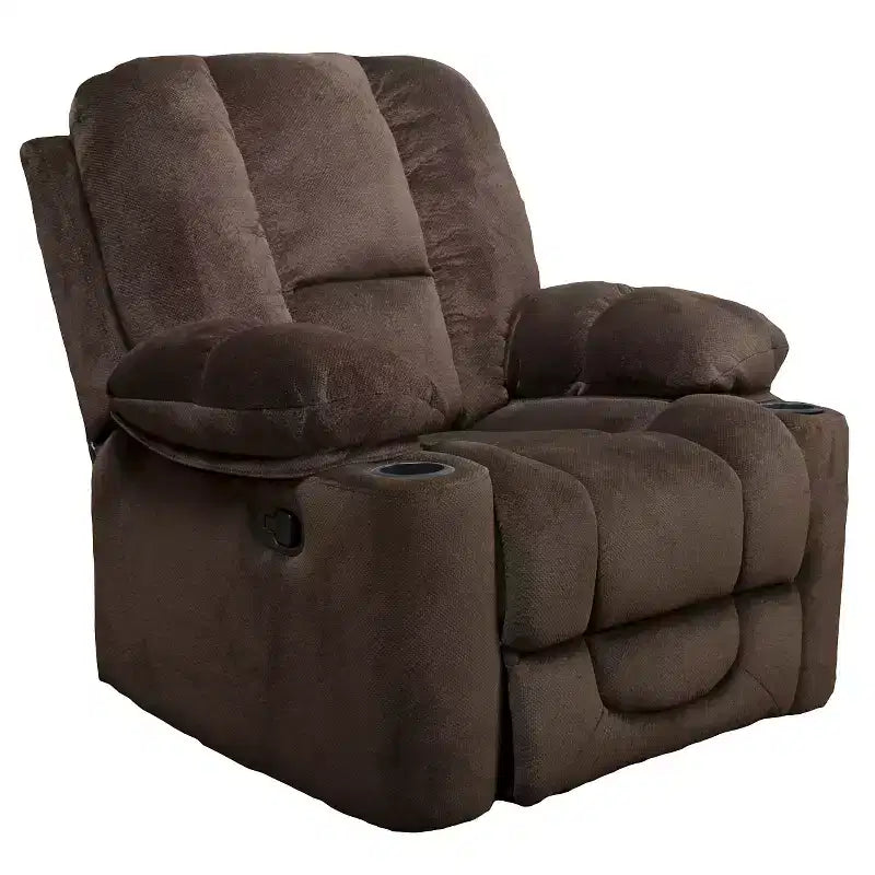 Upholstered Glider Recliner Chair with Cup Holders