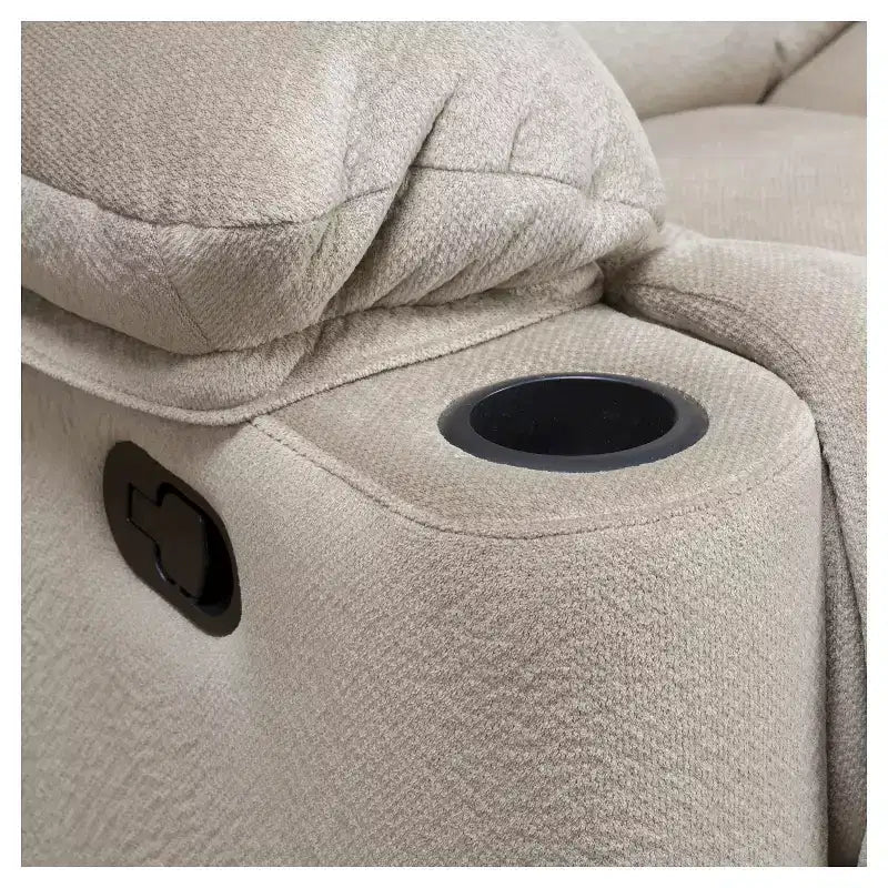 Upholstered Glider Recliner Chair with Cup Holders