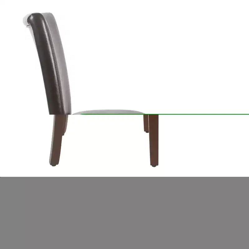 Set of 2 Parsons Dining Chairs in Faux Leather