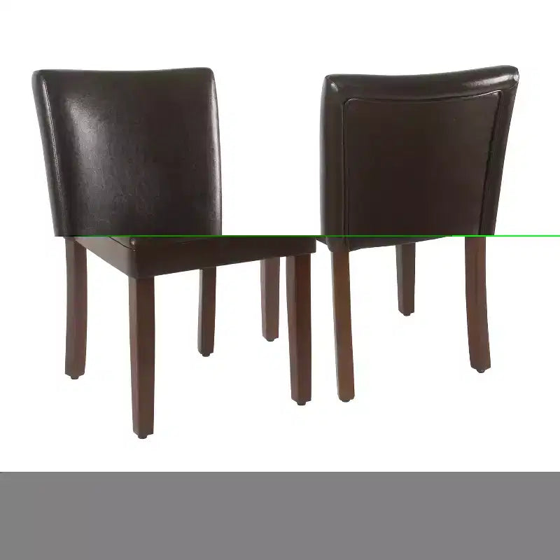 Set of 2 Parsons Dining Chairs in Faux Leather