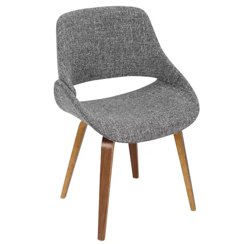 Set of 2 Mid-Century Modern Fabric Dining Accent Chairs