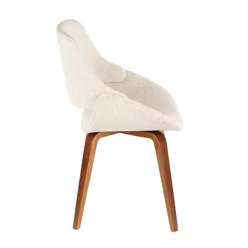 Set of 2 Mid-Century Modern Fabric Dining Accent Chairs