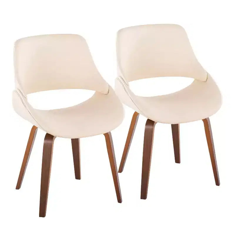 Set of 2 Mid-Century Modern Fabric Dining Accent Chairs