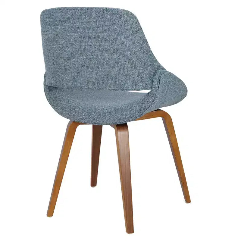 Set of 2 Mid-Century Modern Fabric Dining Accent Chairs