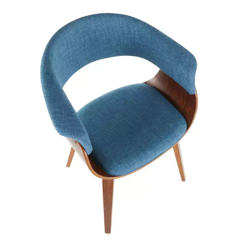 Set of 2 Mid-Century Modern Fabric Dining Accent Chairs