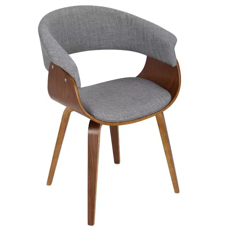 Set of 2 Mid-Century Modern Fabric Dining Accent Chairs