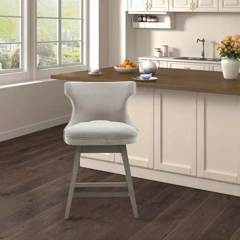 Swivel Counter Height Barstool with Arms – 25.75" Seat Height