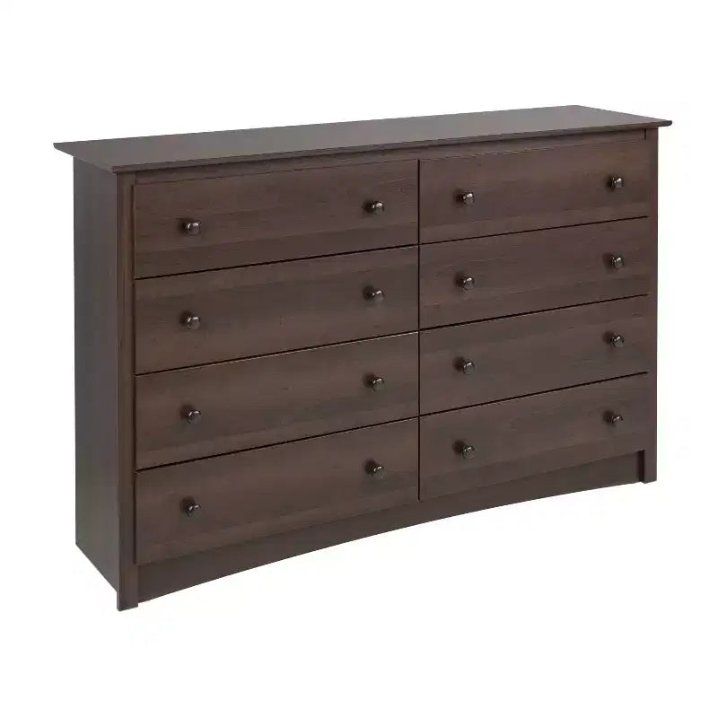 8-Drawer Wide Dresser with Metal Glides and Anti-Tip Hardware
