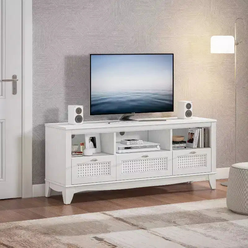 55-Inch Wood TV Stand with Drawer for TVs up to 60" – Natural
