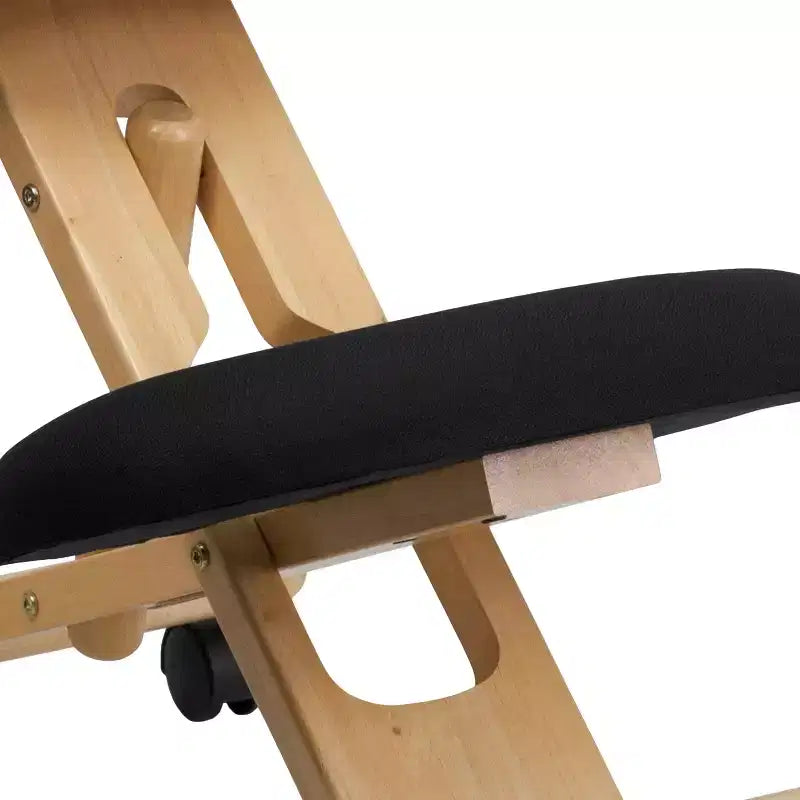 Ergonomic Kneeling Office Chair with Adjustable Height and Wood Frame