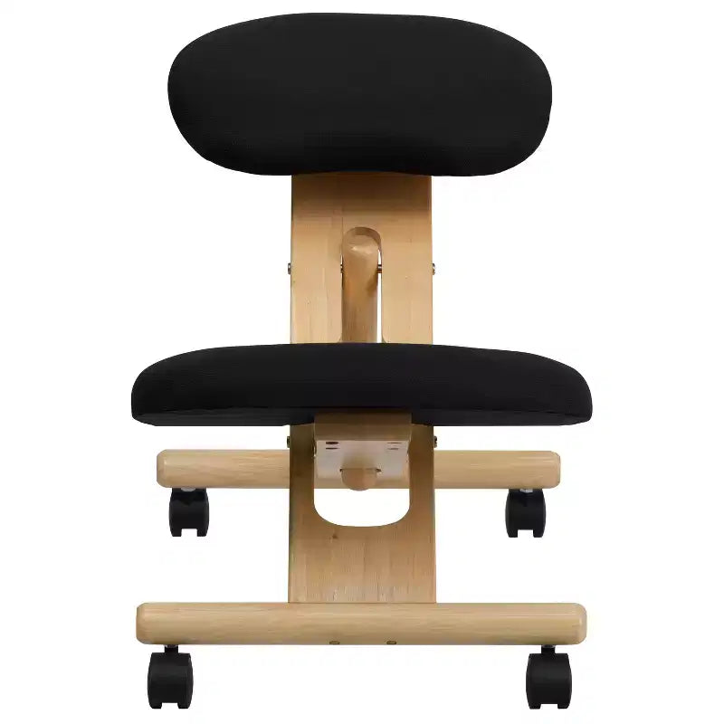 Ergonomic Kneeling Office Chair with Adjustable Height and Wood Frame